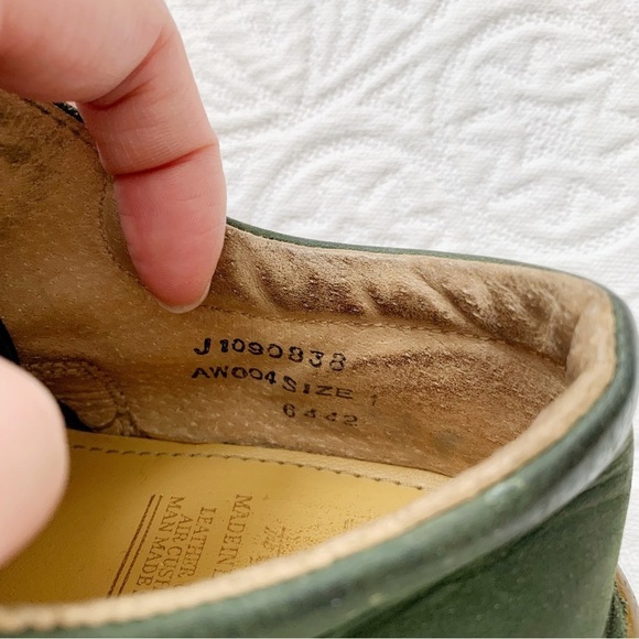 Vintage Dr. Martens Kids' Two Tone Leather Low Top Oxfords, Green / Black - Picture 8 of 8